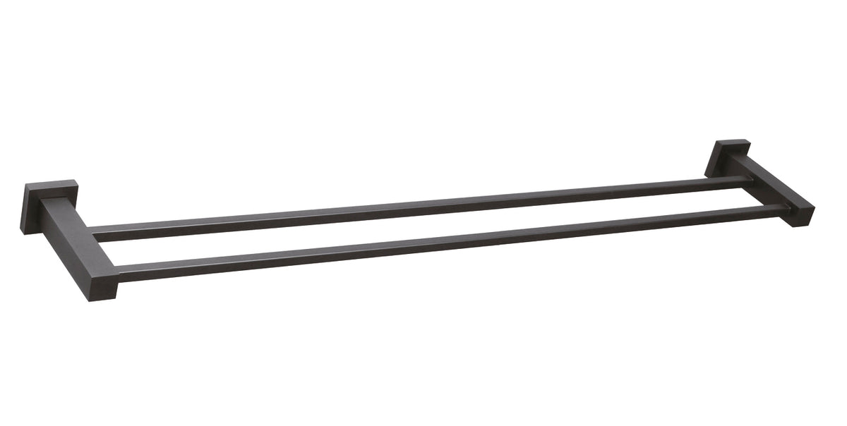 Zenmo Qubi 75cm Double Towel Rail in Matte Black
