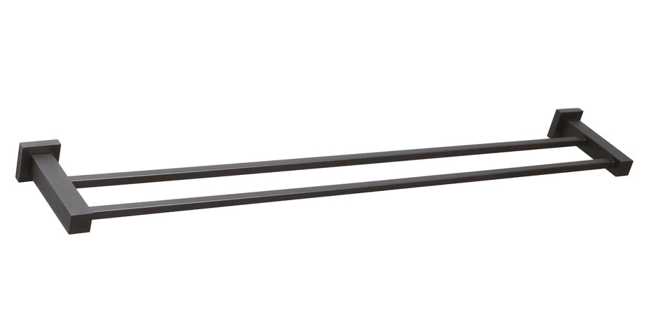 Zenmo Qubi 75cm Double Towel Rail in Matte Black