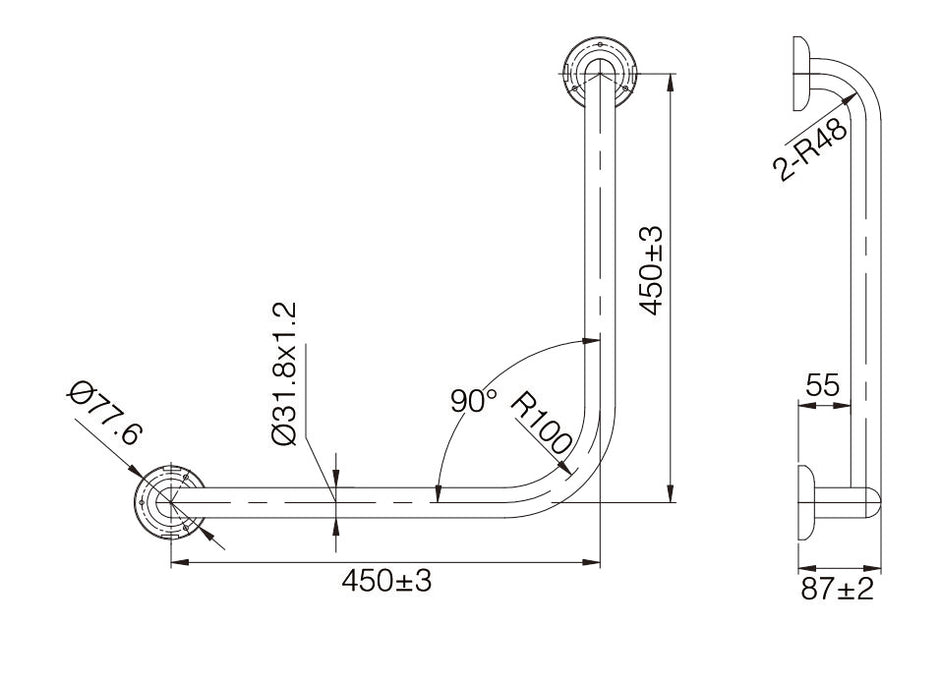 Zenmo Mobi Care 90 Degree Grab Rail