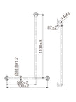 Zenmo Mobi Care T Shape Shower Rail Right Hand