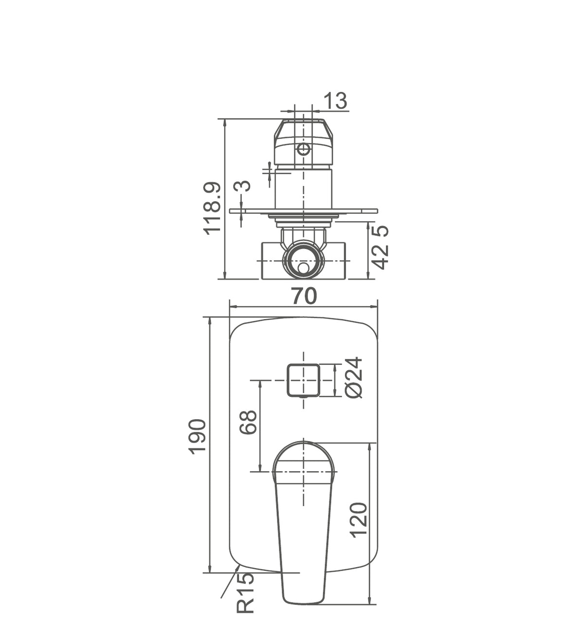 Zenmo Exon Shower Mixer with Diverter