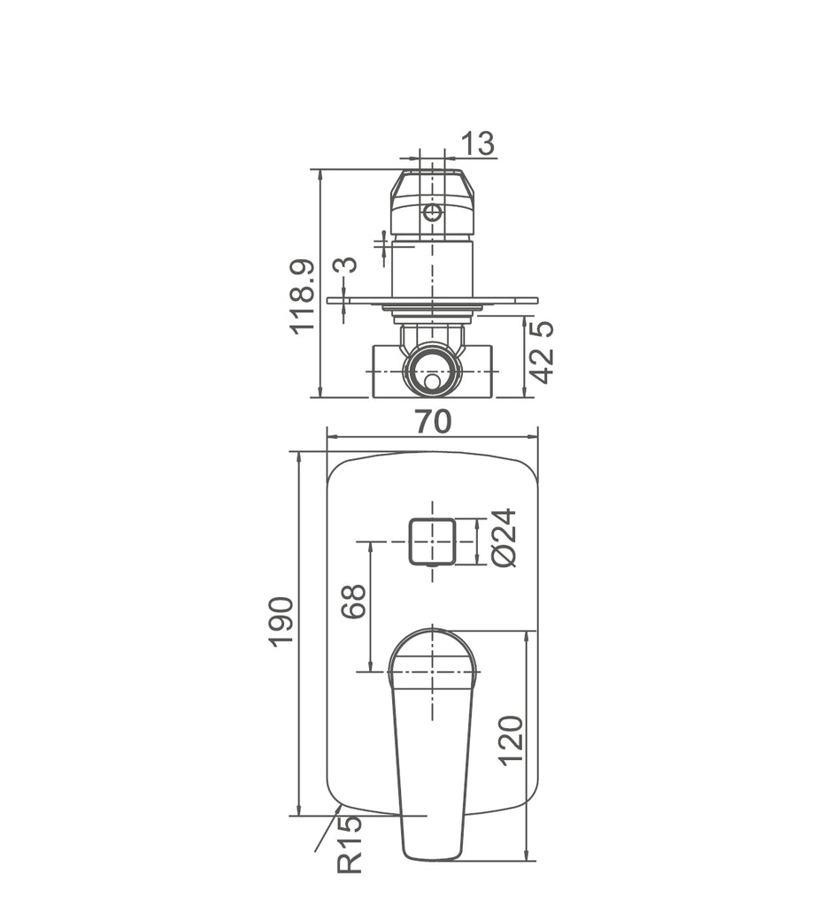 Zenmo Exon Shower Mixer with Diverter