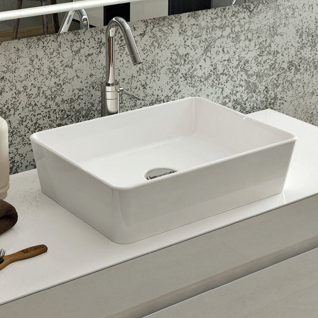 RAK Feeling Rectangular Above Counter Basin, Alpine White