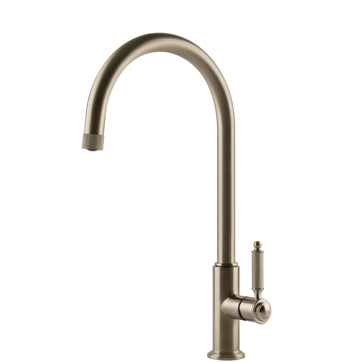Gessi Venti20 Goose Neck Swivel Mixer in Brushed Nickel