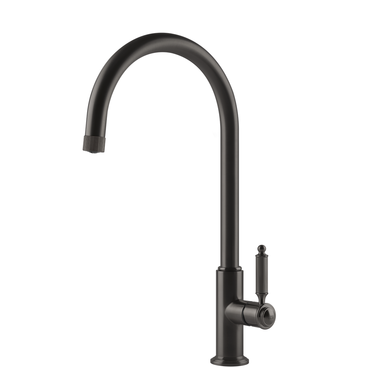 Gessi Venti20 Goose Neck Swivel Mixer in Brushed Black