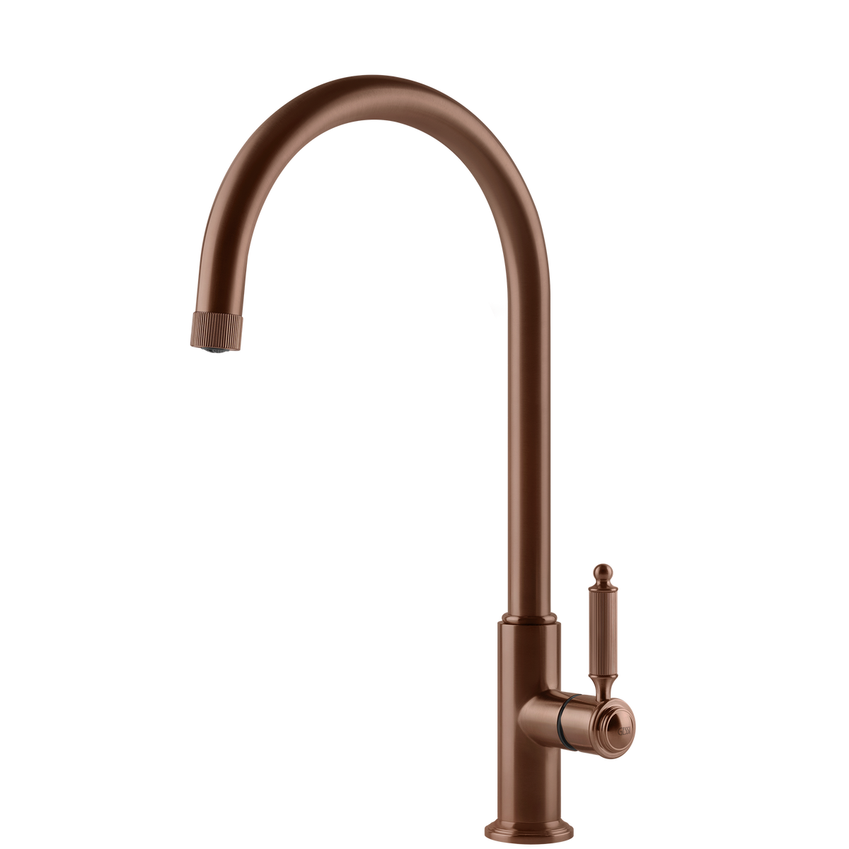 Gessi Venti20 Goose Neck Swivel Mixer in Brushed Copper