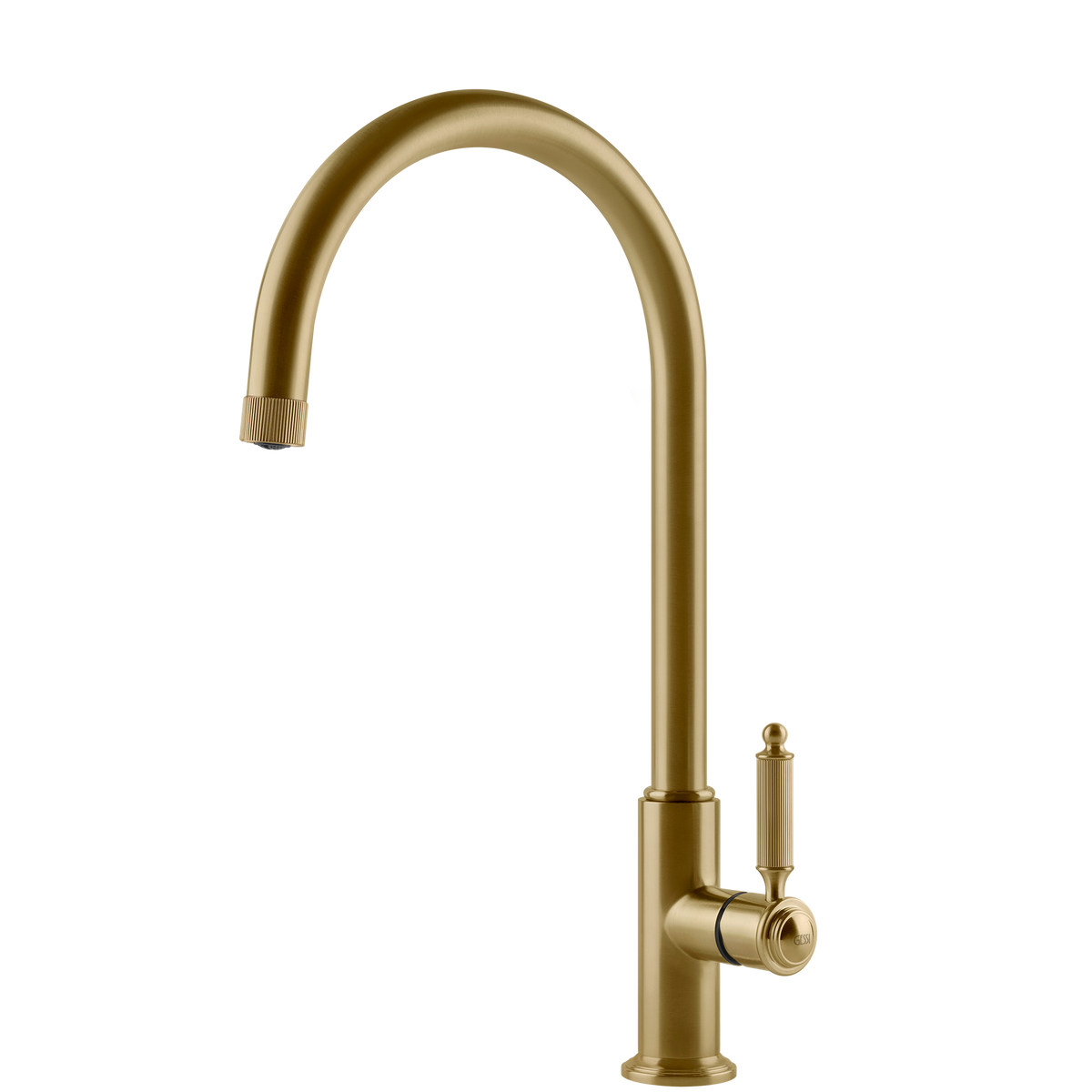 Gessi Venti20 Goose Neck Swivel Mixer in Brushed Gold