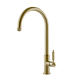 Gessi Venti20 Goose Neck Swivel Mixer in Brushed Brass