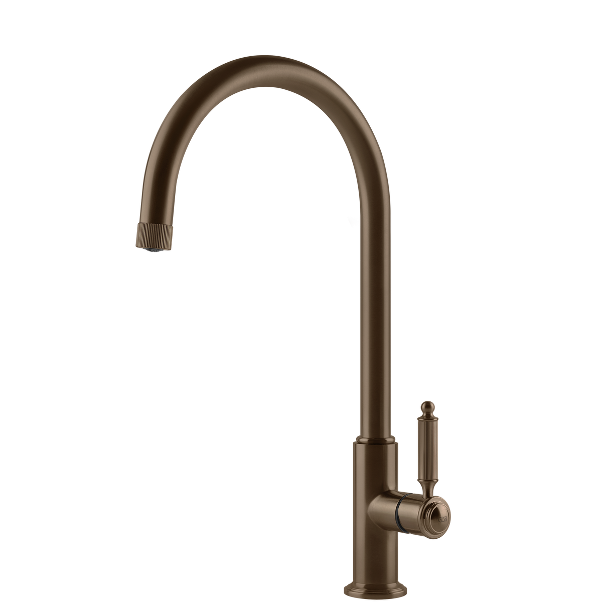 Gessi Venti20 Goose Neck Swivel Mixer in Coffee Bronze