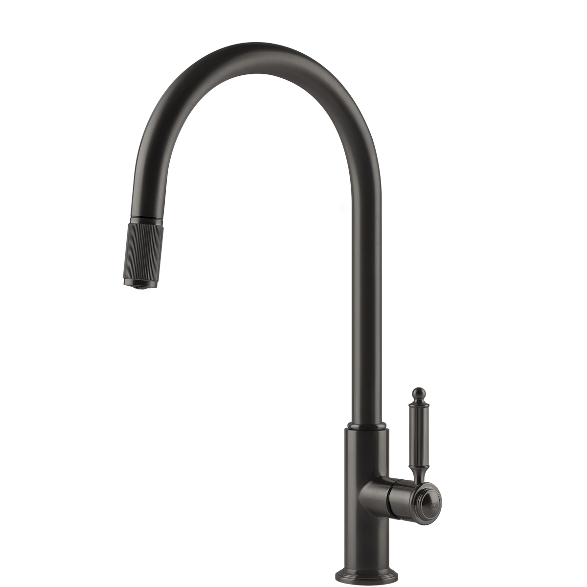 Gessi Venti20 Goose Neck Pull Out Mixer in Brushed Black