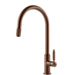 Gessi Venti20 Goose Neck Pull Out Mixer in Brushed Copper