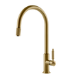Gessi Venti20 Goose Neck Pull Out Mixer in Brushed Gold