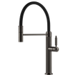 Gessi Venti20 Goose Neck Semi Professional Mixer in Brushed Black