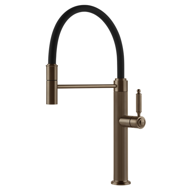 Gessi Venti20 Goose Neck Semi Professional Mixer in Coffee Bronze