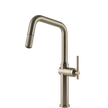 Gessi Habito Square Goose Neck Pull Out Mixer in Brushed Nickel