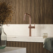 Gessi Habito Square Goose Neck Pull Out Mixer in a styled room