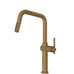 Gessi Habito Square Goose Neck Pull Out Mixer in Antique Brass