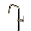 Gessi Habito Square Goose Neck Pull Out Mixer in Nickel