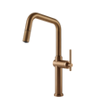 Gessi Habito Square Goose Neck Pull Out Mixer in Warm Bronze