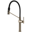 Gessi Habito Goose Neck Semi Professional Spray Mixer in Brushed Nickel