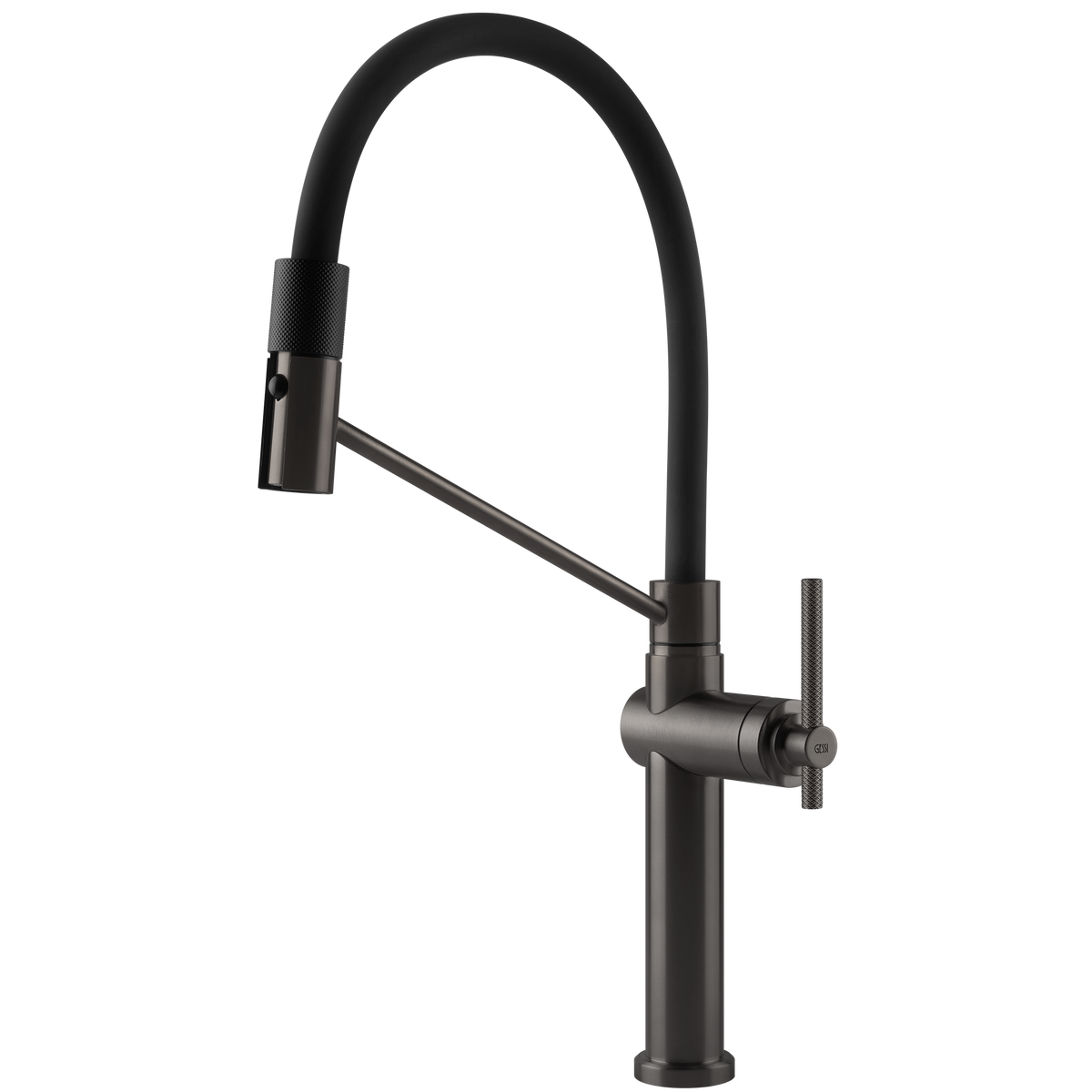 Gessi Habito Goose Neck Semi Professional Spray Mixer in Brushed Black