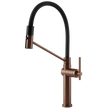 Gessi Habito Goose Neck Semi Professional Spray Mixer in Brushed Copper