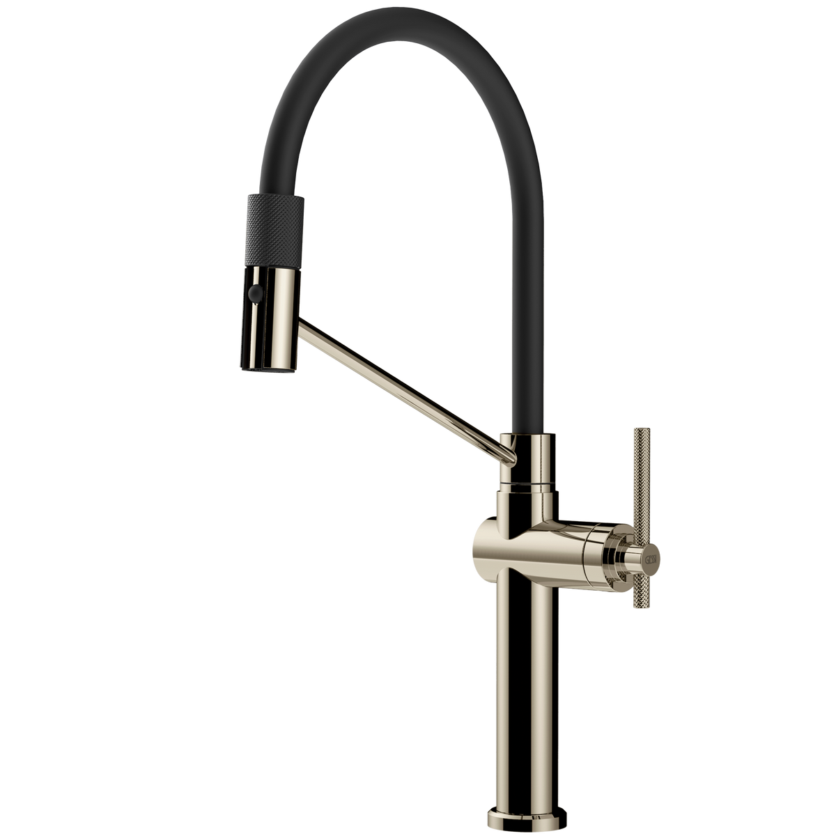 Gessi Habito Goose Neck Semi Professional Spray Mixer in Nickel