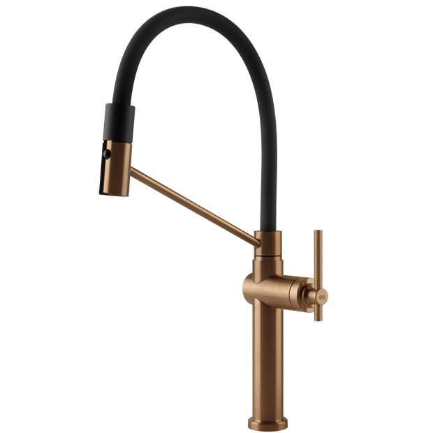 Gessi Habito Goose Neck Semi Professional Spray Mixer in Warm Bronze