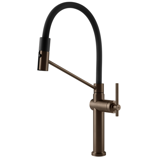 Gessi Habito Goose Neck Semi Professional Spray Mixer in Coffee Bronze