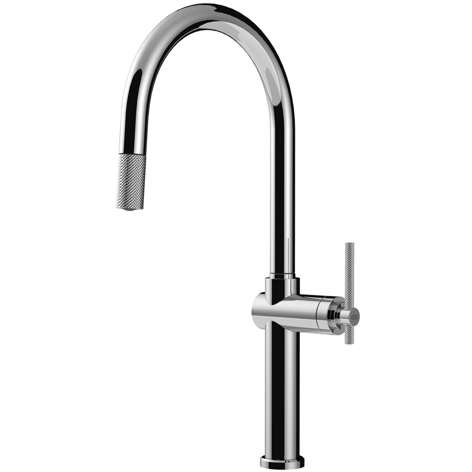 Gessi Habito Goose Neck Pull Out Mixer in Chrome