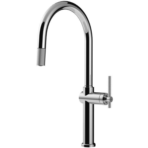 Gessi Habito Goose Neck Pull Out Mixer in Chrome