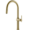 Gessi Habito Goose Neck Pull Out Mixer in Brushed Brass