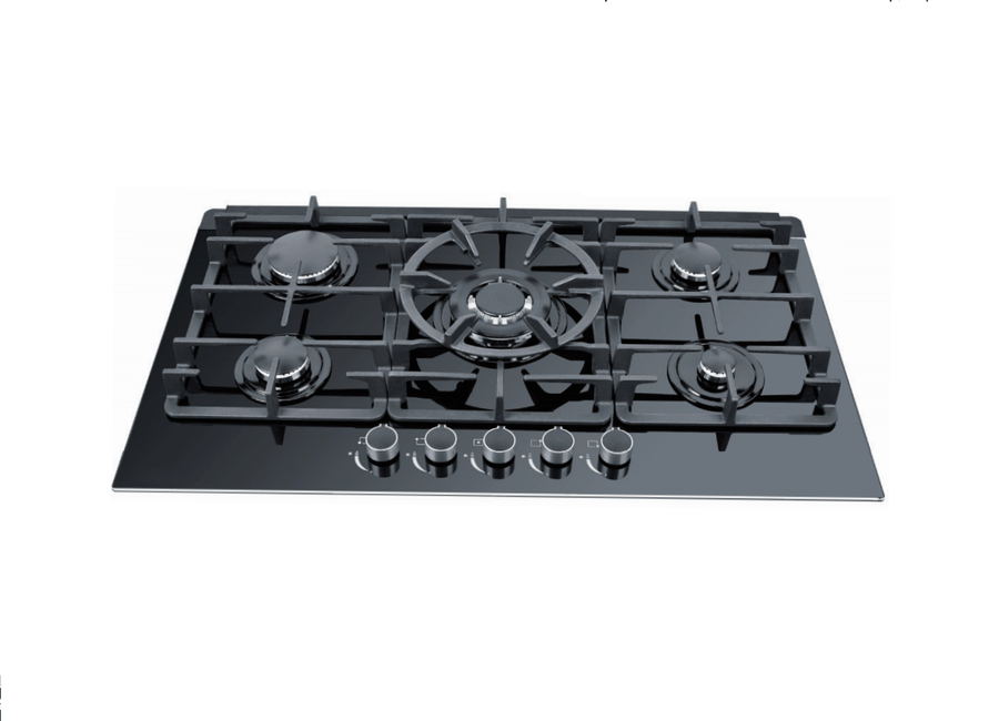 Black Glass Gas Cooktop