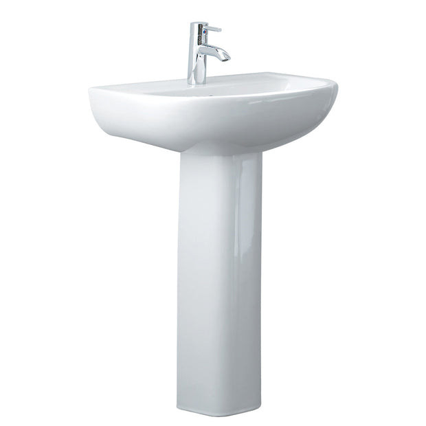 Fienza RAK Compact 550 Pedestal Basin, Gloss White