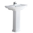 RAK Washington Pedestal Basin, Gloss White in Gloss White