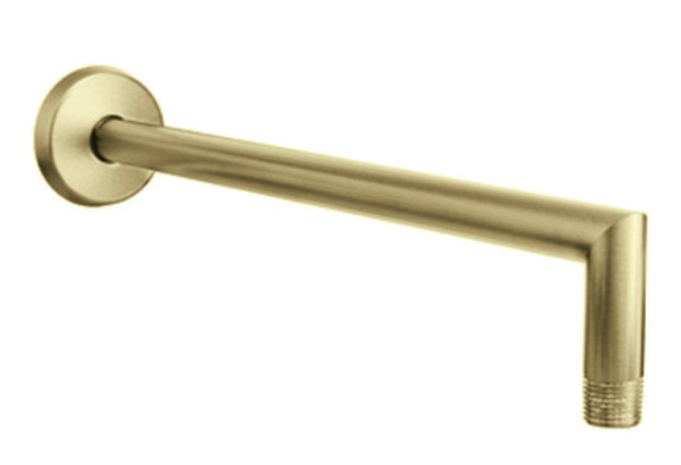 Zenmo Doccia Round L Shaped Shower Arm in Brushed Brass
