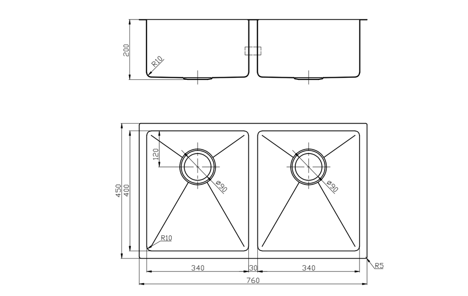 Zenmo Nixon Double Bowl Undermount Sink