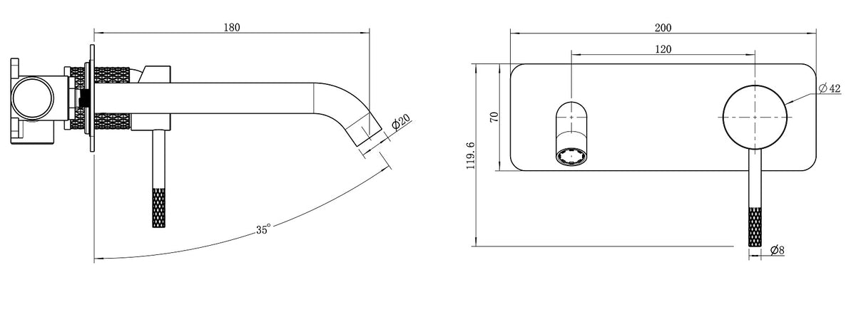 Zenmo Tiara Wall Basin and Bath Set