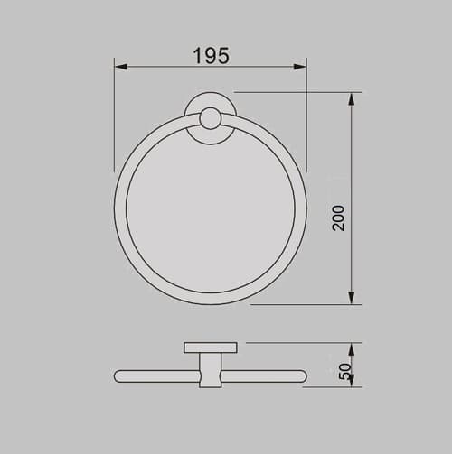 Zenmo Tiara Towel Ring line drawing