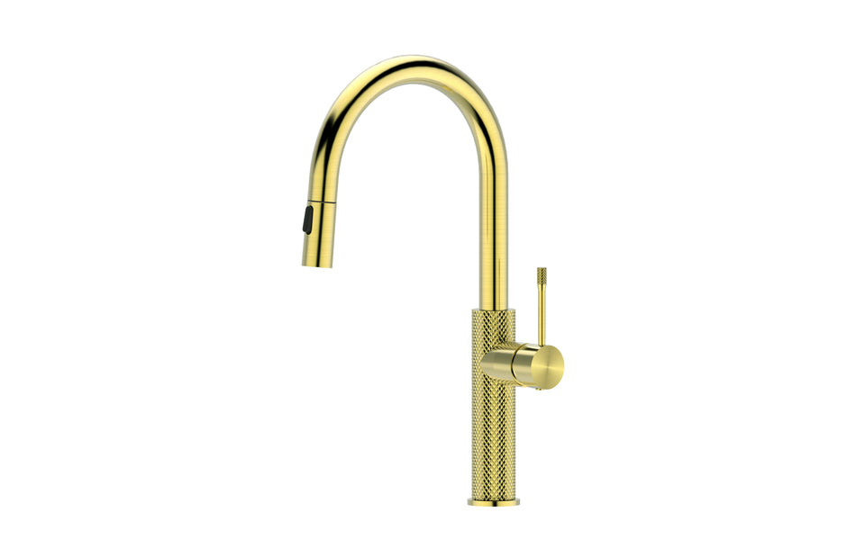 Zenmo Tiara Sink Mixer with Pull Out Spray in Brushed Brass