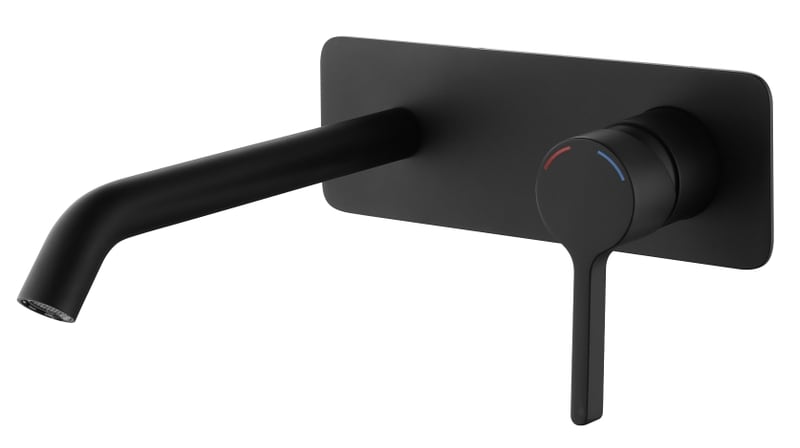Zenmo Kenzo Wall Basin and Bath Set in Matte Black