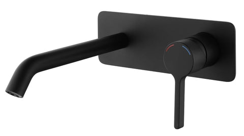 Zenmo Kenzo Wall Basin and Bath Set in Matte Black