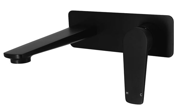 Zenmo Exon Wall Basin and Bath Set Mixer in Matte Black
