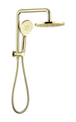 Zenmo Mondo Compact Twin Shower Set in Brushed Brass