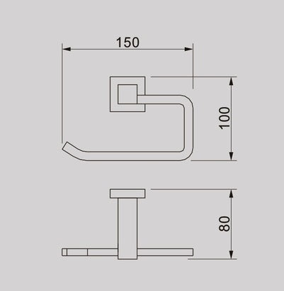 Zenmo Qubi Toilet Roll Holder line drawing
