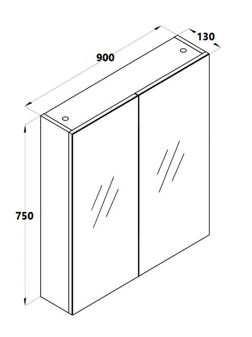 Zenmo Mirror Cabinet 900mm