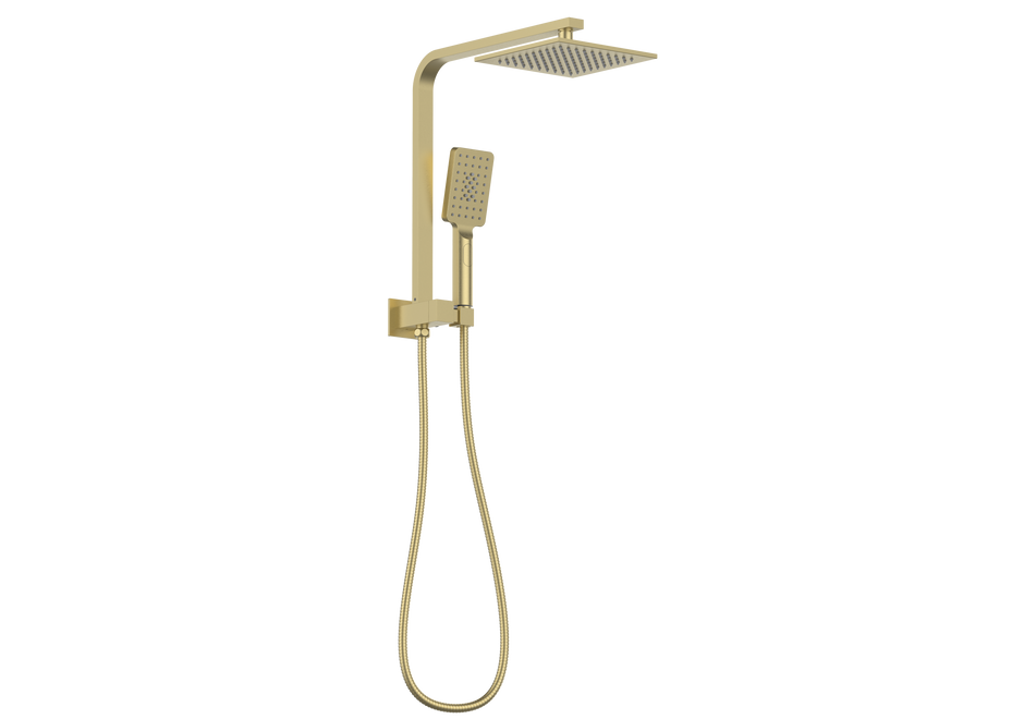 Zenmo Qubi Compact Twin Shower Set in Brushed Brass