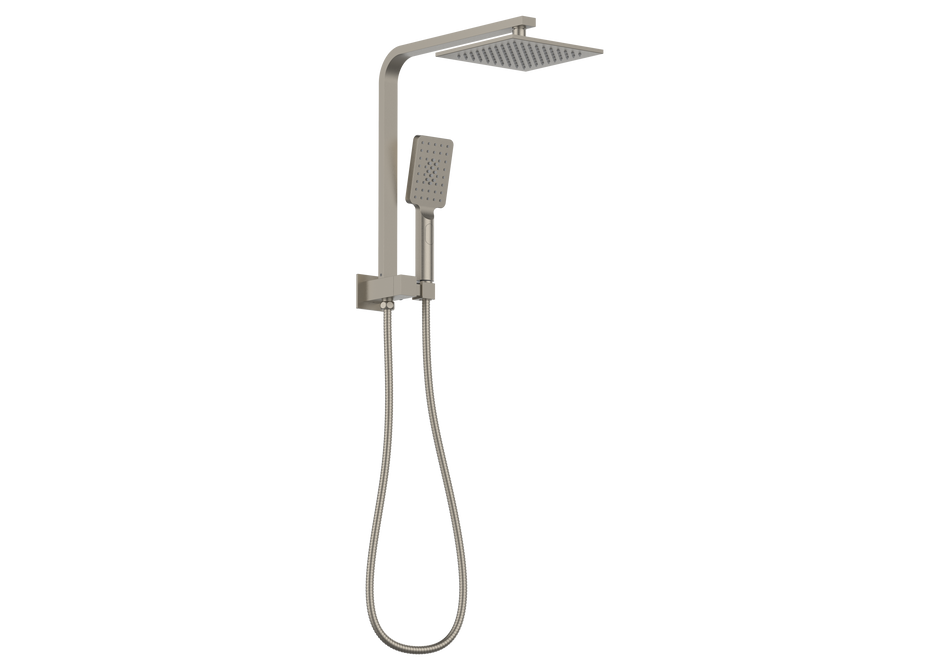Zenmo Qubi Compact Twin Shower Set in Brushed Nickel