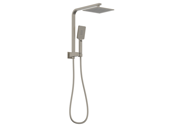 Zenmo Qubi Compact Twin Shower Set in Brushed Nickel