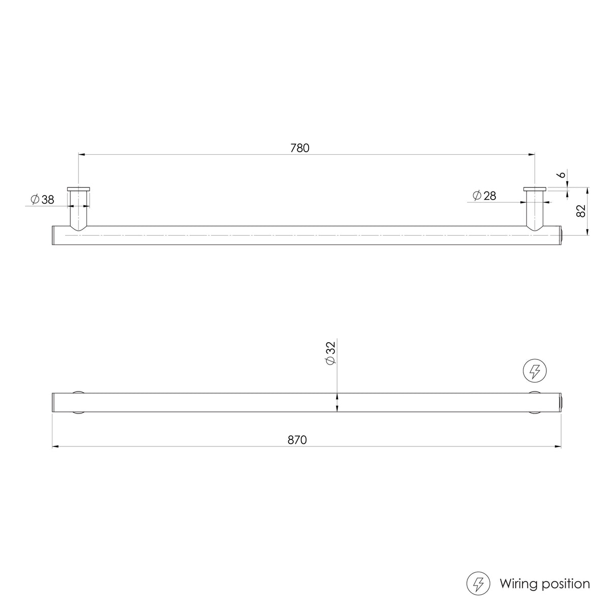 Heated Towel Rail Round 800mm